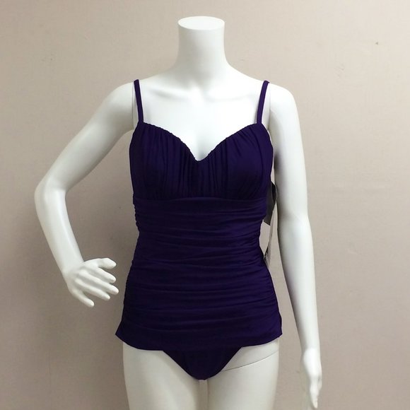 Miraclesuit Rialto Purple One Piece Swimsuit - Picture 1 of 9